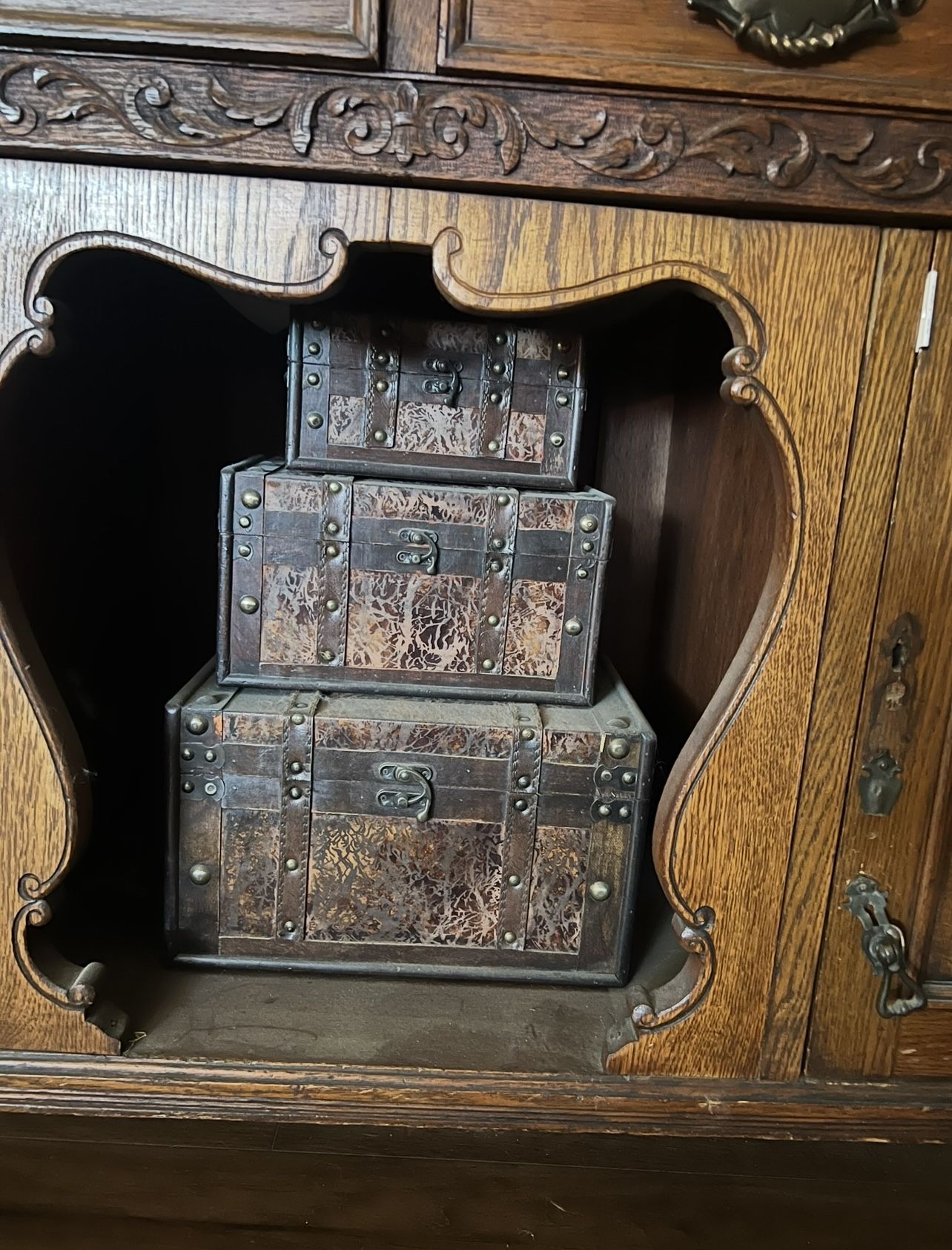 3 Matching Antique Boxes