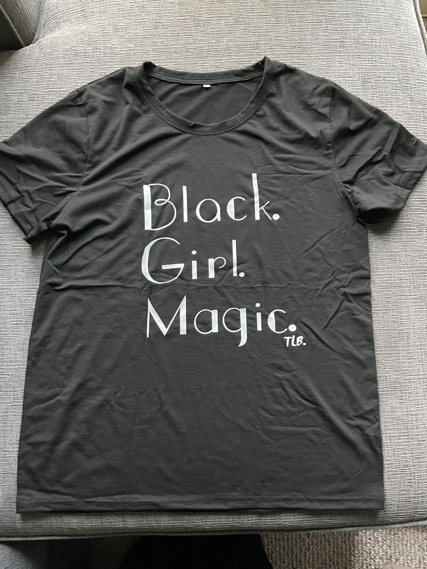 Black Girl Magic Letters Print Women Tshirts Cotton Casual Funny T-Shirt Sz. L