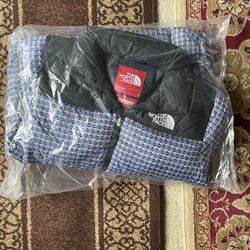 Supreme The North Face Studded Nuptse Jacket - Blue Large