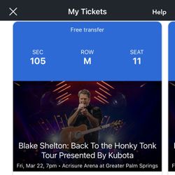 2 Tickets For Blake Shelton