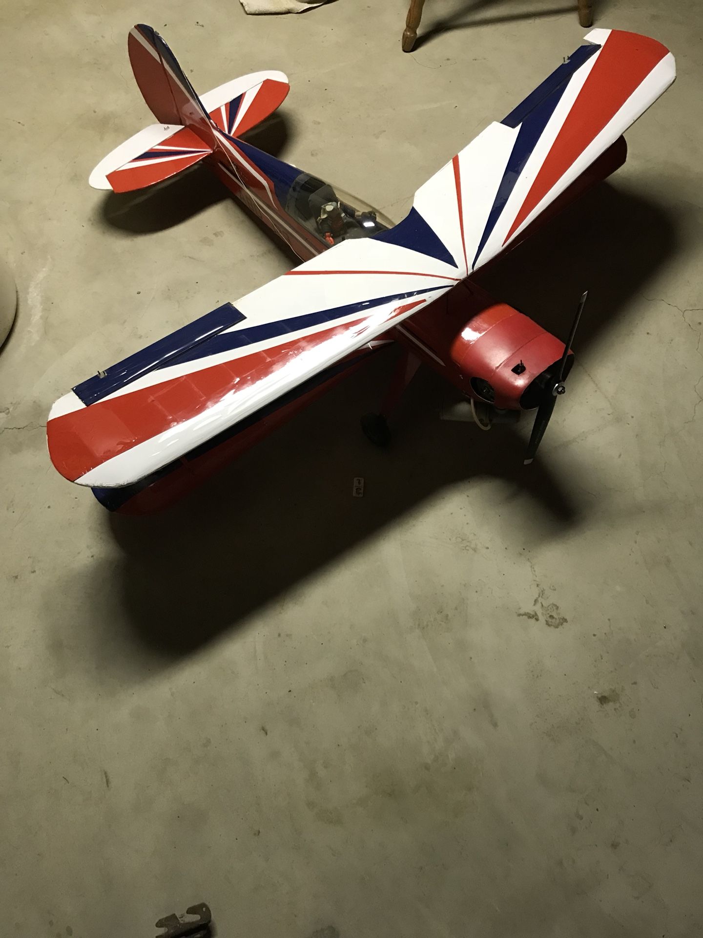 RC airplane-gas powered Bi plane. Stunt plane.