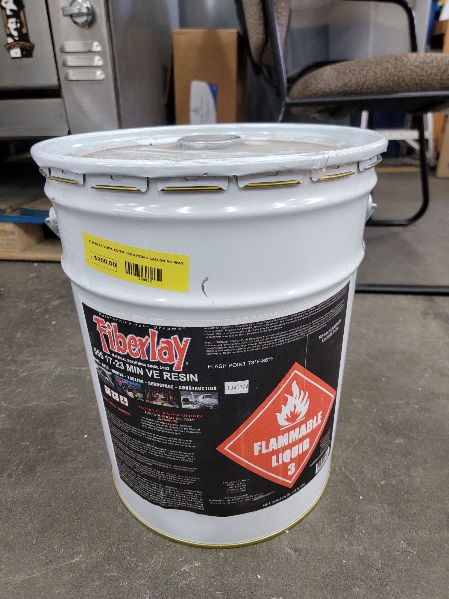 Fiberlay Vinyl Ester 555 Resin 5 gallon 
