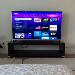 Contemporary TV Stand Chrome Feet 
