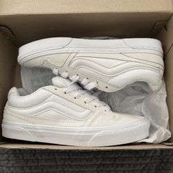 White Knu Skool Vans 