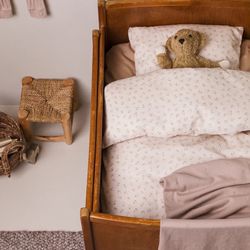 MarMar Copenhagen Baby Duvet and Pillow Case - Pink and Beige Little Acorns