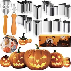Pumpkin-Carving-Kit,Halloween-Decorations-Pumpkin-Carving-Tools with Stencils for Kids Adults Family DIY,11PCS Heavy Duty Stainless Steel Pumpkin Carv