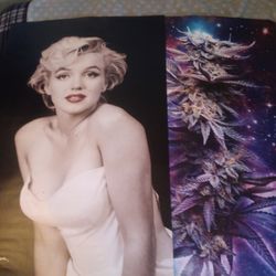 Marilyn Monroe Poster + Cosmic Cannabis Art Poster