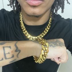 18k Gold Plated Cuban Set Box Lox 