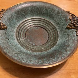 Carl Sorensen Art Deco Bronze Verdigris Fruit Bowl 14 1/4"