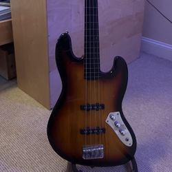 Squire Vintage Modified Jazz Bass Fretless 2007 3-color Sunburst 