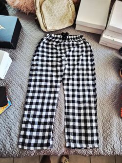 Black and White Plaid Flannel Pajama Pants