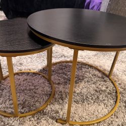 Modern Gold & Black Nesting Coffee Table