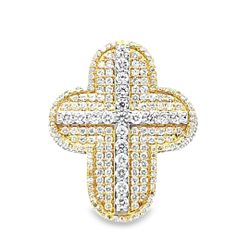 Elegant Cross Ring with Diamonds 10K Yellow Gold 