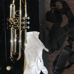 Trumpet Brass Musical Instrument Hard Case Bundle.