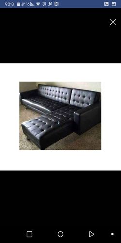 New Black Futon Sectional Sofa