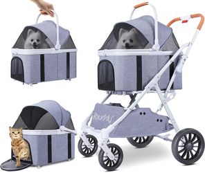 Pet Stroller for Dog and Cat 4 in 1 Detachable Pet Travel Carrier #3979S UP2