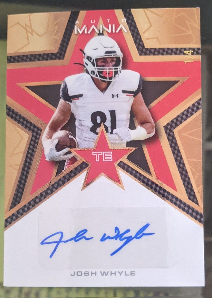 NFL - Josh Whyle Wild Card Auto Mania Gold RC Auto /4