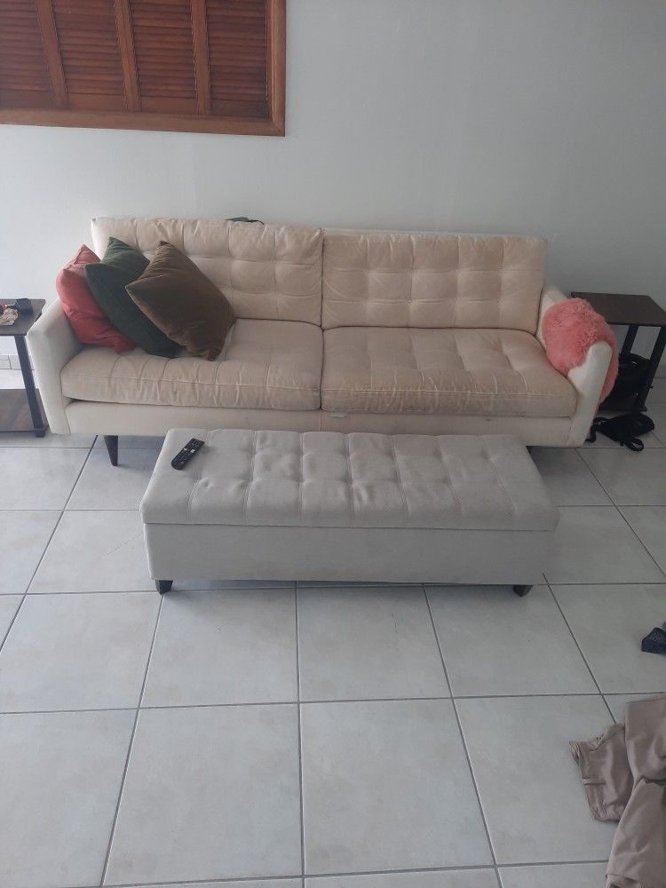 Crate And Barrel Couch + Ottoman (Set Or Individual)
