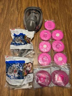 3M Respirator Bundle - Full Face 6800 + 2 Half Facepieces + P100 Filters (All New)