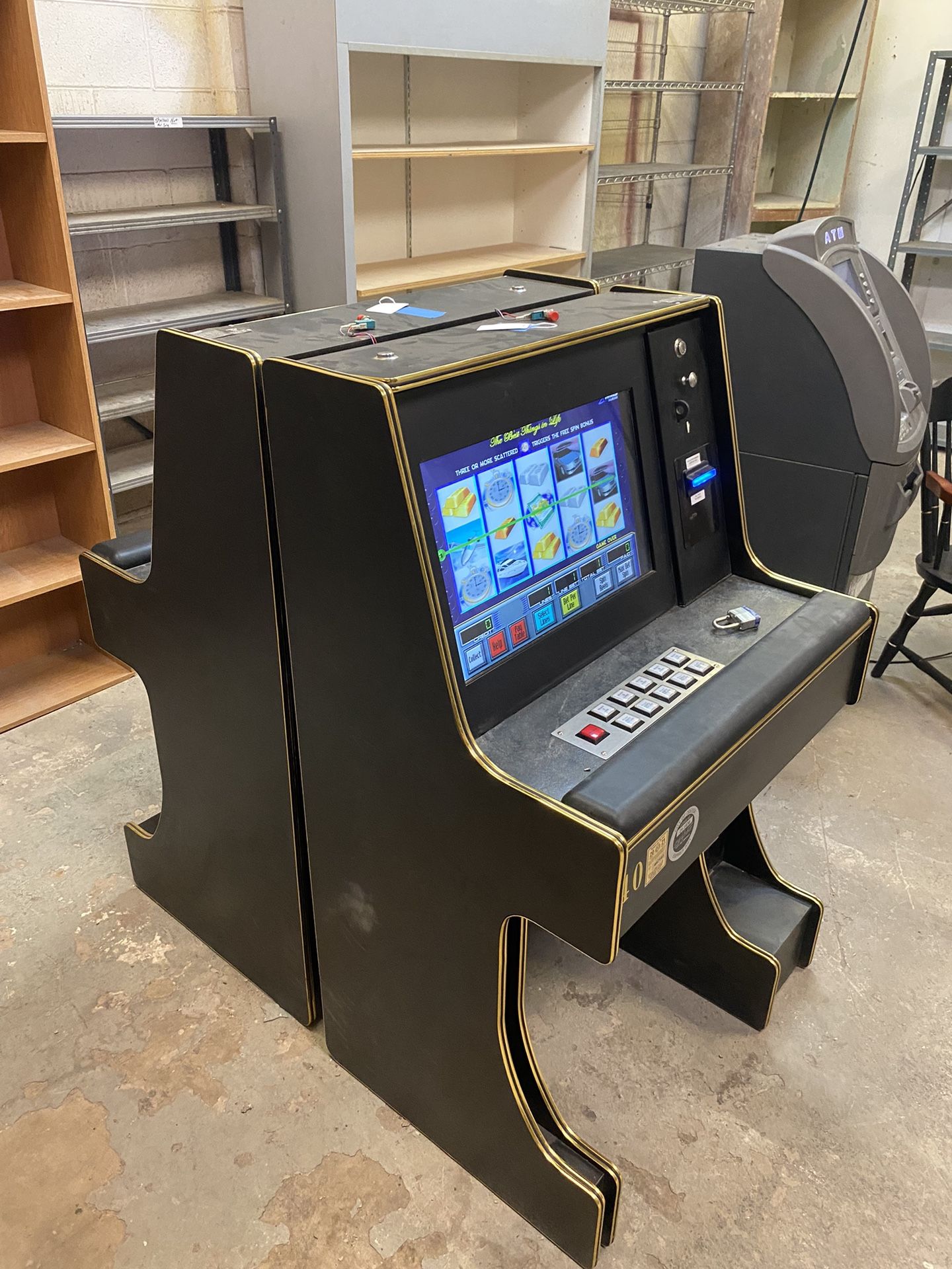 Pair Of Game Room Casino Electric Slot Machines