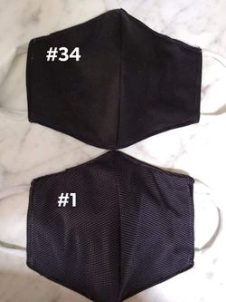 Face mask color black %100cotton with pellon filters