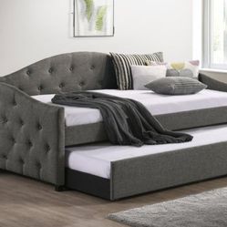 Sadie Upholstered Twin Daybed with Trundle,  ASK Living Room Set, Bedroom Set, Dining Room Set, Sectional, Bunk Bed, Bed, Mattress, Box Spring 