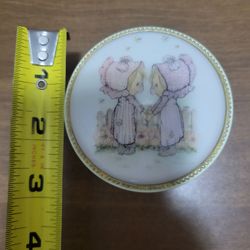 Vintage Hallmark Betsy Clark Stackable Jewelry Trinket Container Box Yellow