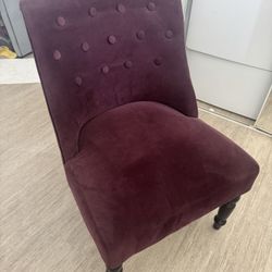Purple Velvet Side Chair 
