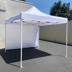 (Brand New) $109 Heavy-Duty 10x10 FT Canopy with (1 Sidewall) Outdoor EZ PopUp Party Tent Patio Shelter w/ Carry Bag