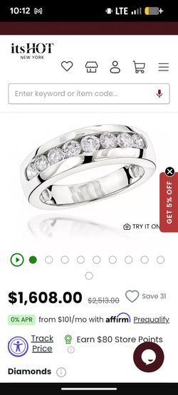 Mens white gold diamond ring