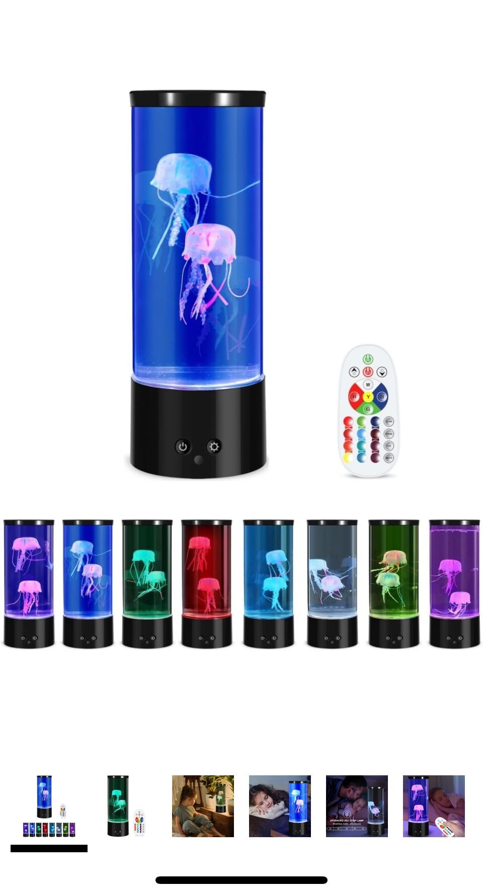 LED Jellyfish Lava Lamp,Jelly Fish Tank Lights,Sleep Aid Night Light - Color Changing LED Jellyfish Aquarium Mood Lamp for Home Office Desktop Decorat