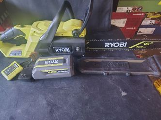 Ryobi 40V 16-Inch Cordless Chainsaw with Battery and Charger