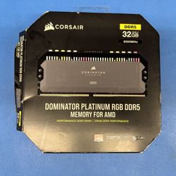 Corsair 32 GB (16GBx2) 6000MHz CL30 Dominator Platinum RGB DDR5 Memory For AMD