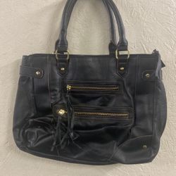 Black purse White Strip Inside