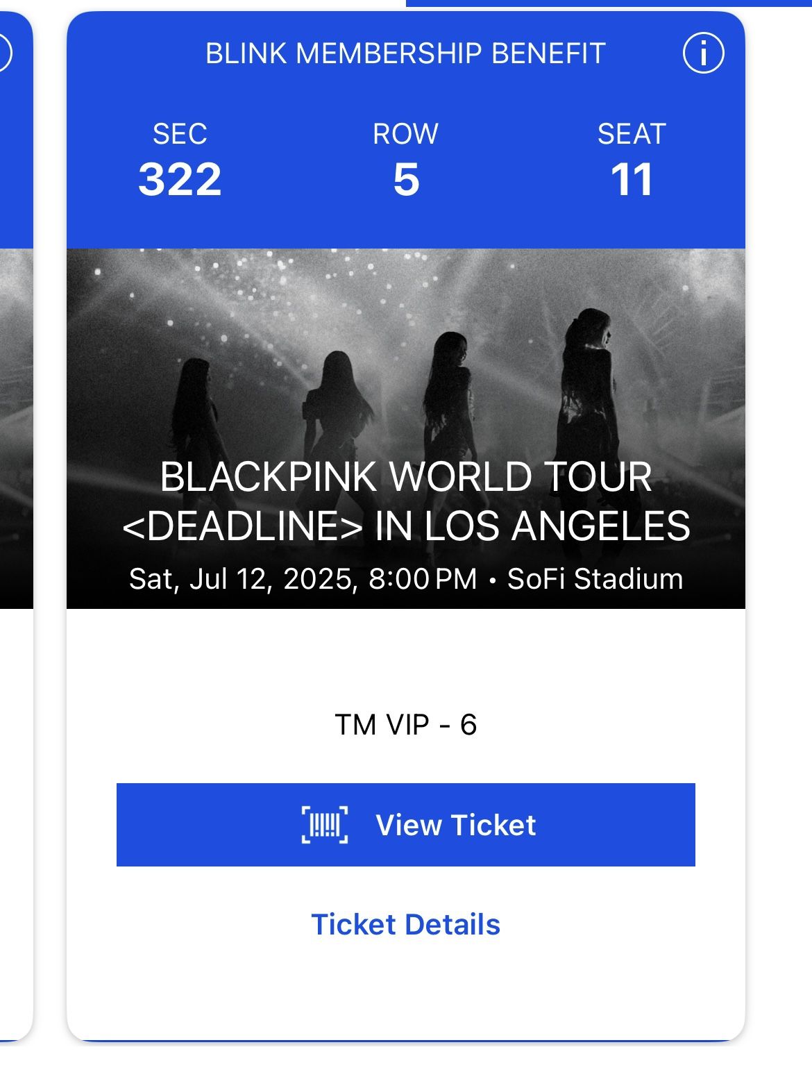 (2) BLACKPINK CONCERT TICKETS FOR SATURDAY 7/12