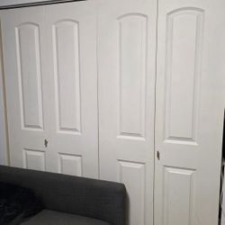 Closet / Pantry Folding French Doors w/ Rails & Hardware