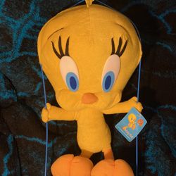 Tweety Six Flags 18” Plush on swing 90s Vintage  w/ Tags