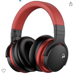 MOVSSOU E7 Active Noise Cancelling Headphones Bluetooth Headphones Wireless Headphones Over Ear with Microphone Deep Bass, Comfortable Protein Earpads