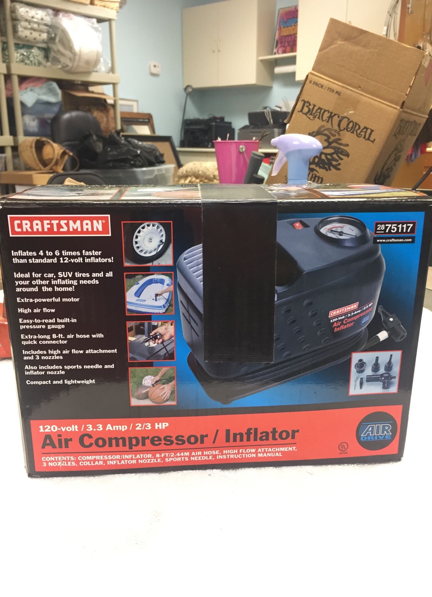 Craftsman Air Compressor / Inflator 2/3 HP, 120 volt for Sale in