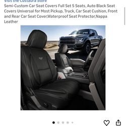 Semi-Custom Car Seat Covers Full Set 5 Seats, Auto Black Seat Covers Universal for Most Pickup, Truck, Car Seat Cushion, Front and Rear Car Seat Cover