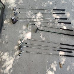 Woman's Golf Clubs And Golf Cart