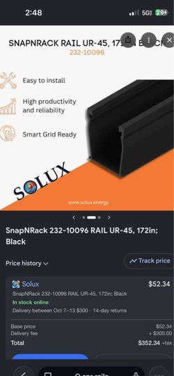 Snap Rack Rail- Black