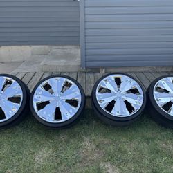 20" Real Solid Chrome Rims  5 x 4.75 (5x120.65mm)
