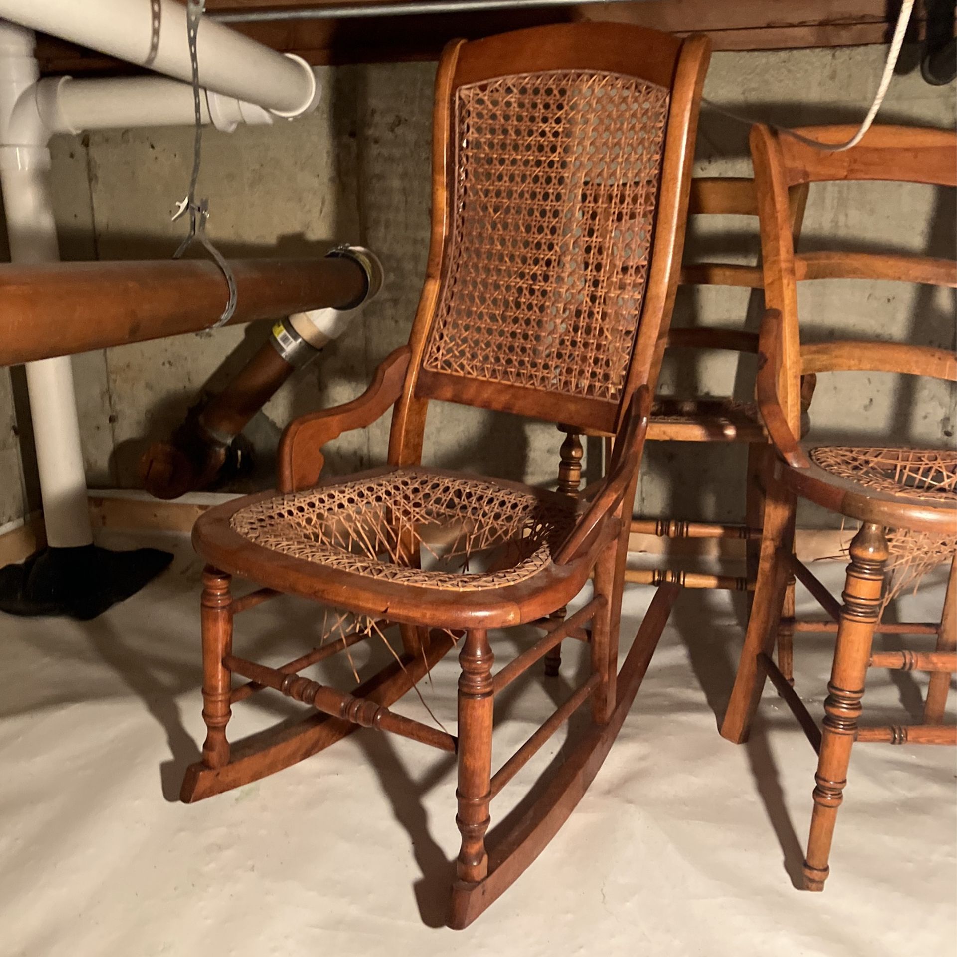 Beautifully Re-finished Rocker and 4 Chairs