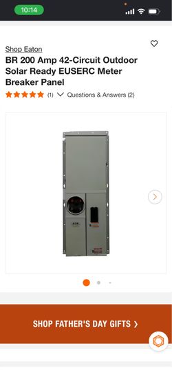 Main panel 200 amps solar ready