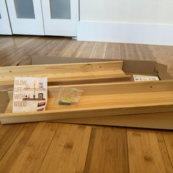 2x 24” Floating Shelves - Natural Wood