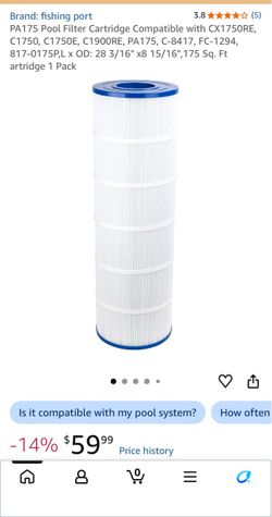 PA175 Pool Filter Cartridge Compatible with CX1750RE, C1750, C1750E, C1900RE, PA175, C-8417, FC-1294