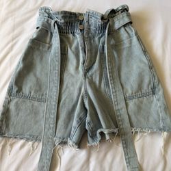ZARA denim Light Blue Belted High Rise