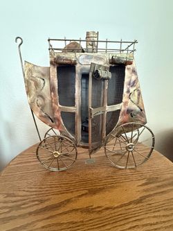 Vintage Metal, with Rustic Finish, Stagecoach with Internal Lantern .