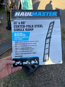 800 lb. Capacity, 80 in. x 5.17 in. Center-Fold Steel Single Ramp